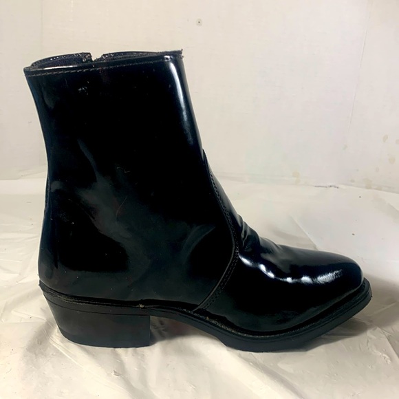 Durango Women’s Black  Patent Leather Western Chic Side Zip Y2K Ankle Boots - Picture 3 of 11